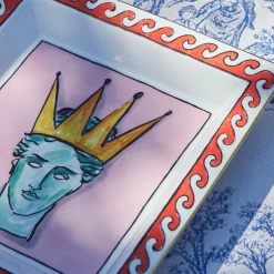 GINORI 1735 Il Viaggio di Nettuno Pink Square Vide Poche di Luke Edward Hall