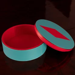 Luhdo Intarsio Briolette Turchese e Rosso Vero Scatola a forma di cerchio