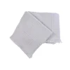 San Patrignano Kimberly Ecru 100% Cashmere Doppio Plaid con frange corte