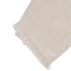 San Patrignano Kimberly Soft Powder 100% Cashmere Double Plaid con frange corte laterali