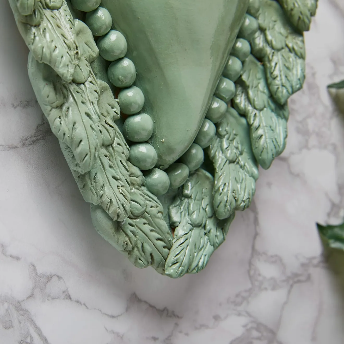 Cuore di Argilla LE TEMPS DE L'AMOUR CUORE IN CERAMICA VERDE ACQUA