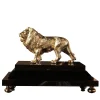 Petri Firenze Leone in ottone con base in lacca nera Figurina