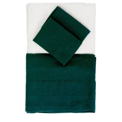 Once Milano Letto estivo Set di lino verde foresta