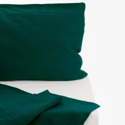 Once Milano Letto estivo Set di lino verde foresta