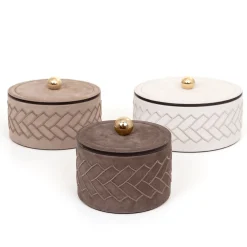 Pinetti Lily Scatola media cilindrica con coperchio, color grigio scuro