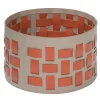 Rudi Lisbona 9 Cestino rotondo arancione e beige