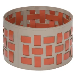 Rudi Lisbona 9 Cestino rotondo arancione e beige