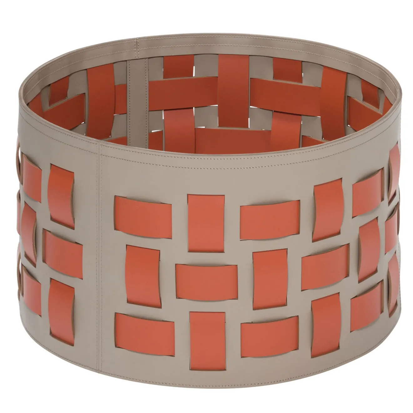 Rudi Lisbona 9 Cestino rotondo arancione e beige