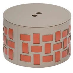 Rudi Lisbona N. 9 Cestino rotondo beige con coperchio