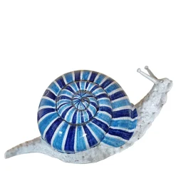 Ceramiche Ceccarelli Lumaca Grande scultura zoomorfa blu e azzurra