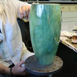 Griffe Montenapoleone by Vetrerie di Empoli Marmo Vaso alto verde con oro