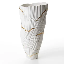 Fos Ceramiche Meltemi Vaso con crepe d'oro