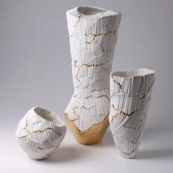 Fos Ceramiche Meltemi Vaso con crepe d'oro