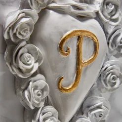 Cuore di Argilla MISS CON INIZIALE DI CUORE IN CERAMICA BIANCA