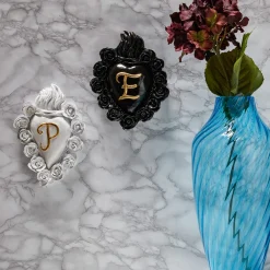 Cuore di Argilla MISS CON INIZIALE DI CUORE IN CERAMICA BIANCA