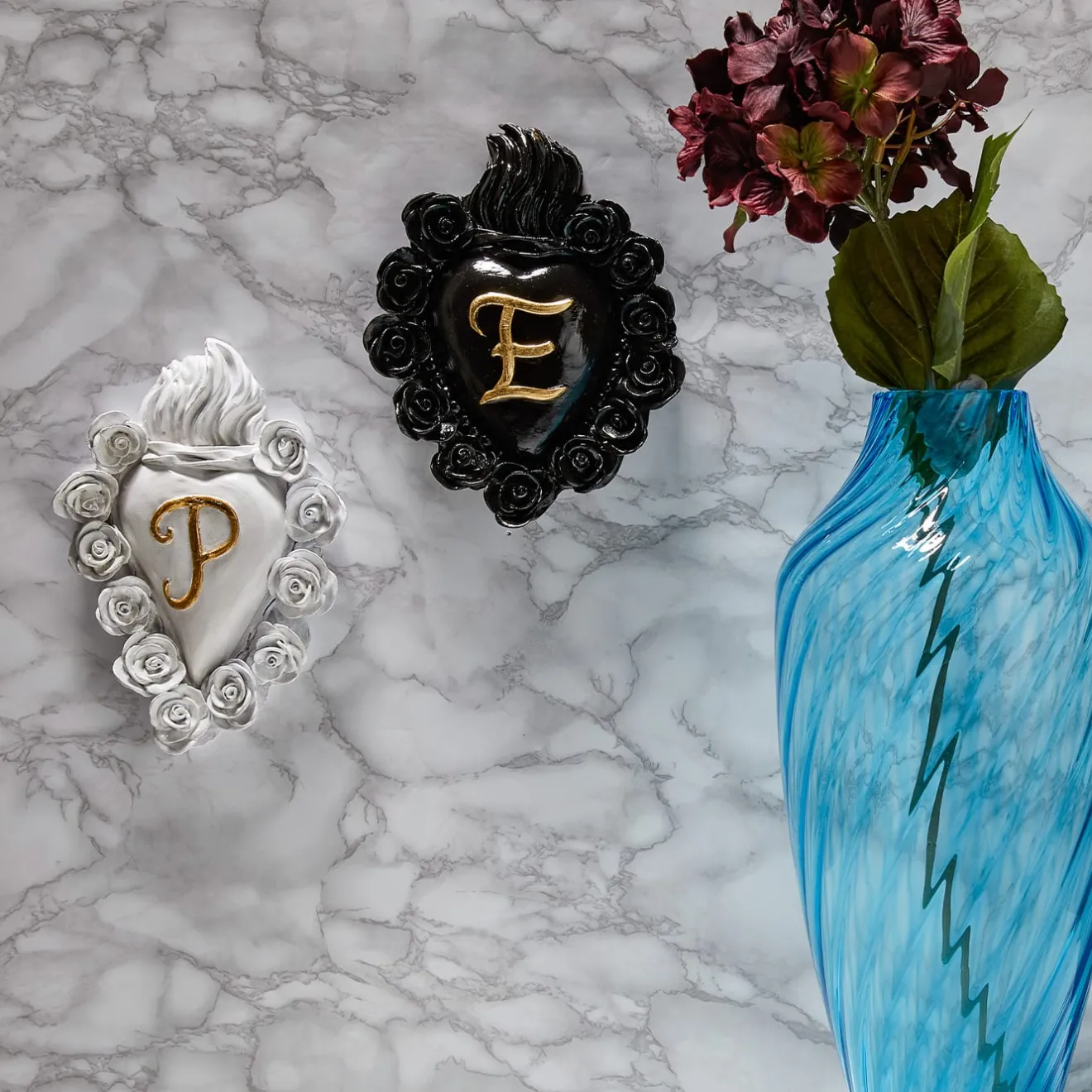 Cuore di Argilla MISS CON INIZIALE DI CUORE IN CERAMICA BIANCA