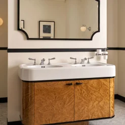 Devon&Devon Mobile Portalavabo Liberty Ceramic in Ceramica e Radica di Noce