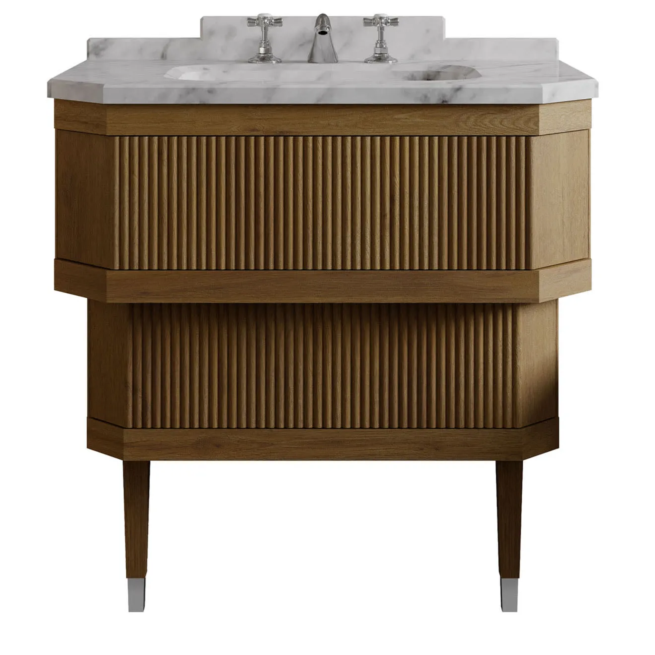 Devon&Devon Mobile Portalavabo Metropolitan Essence in Marmo di Carrara e Legno di Rovere