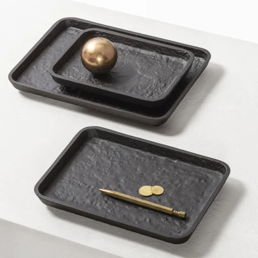 Giobagnara Monza Imperfect Bronze Vassoio rettangolare grande per valet