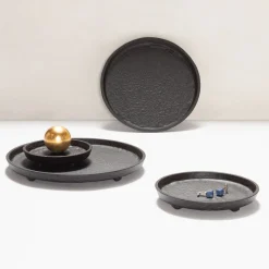 Giobagnara Monza Imperfect Bronze Vassoio rotondo grande per valet