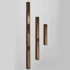 CaCO3 Studio Movimento N221 N222 N223 Set Di 3 Pannelli Decorativi In Vetro Oro