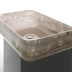 Kreoo Nabhi Collection Lavabo Bowl N.9 in Onice Rosa