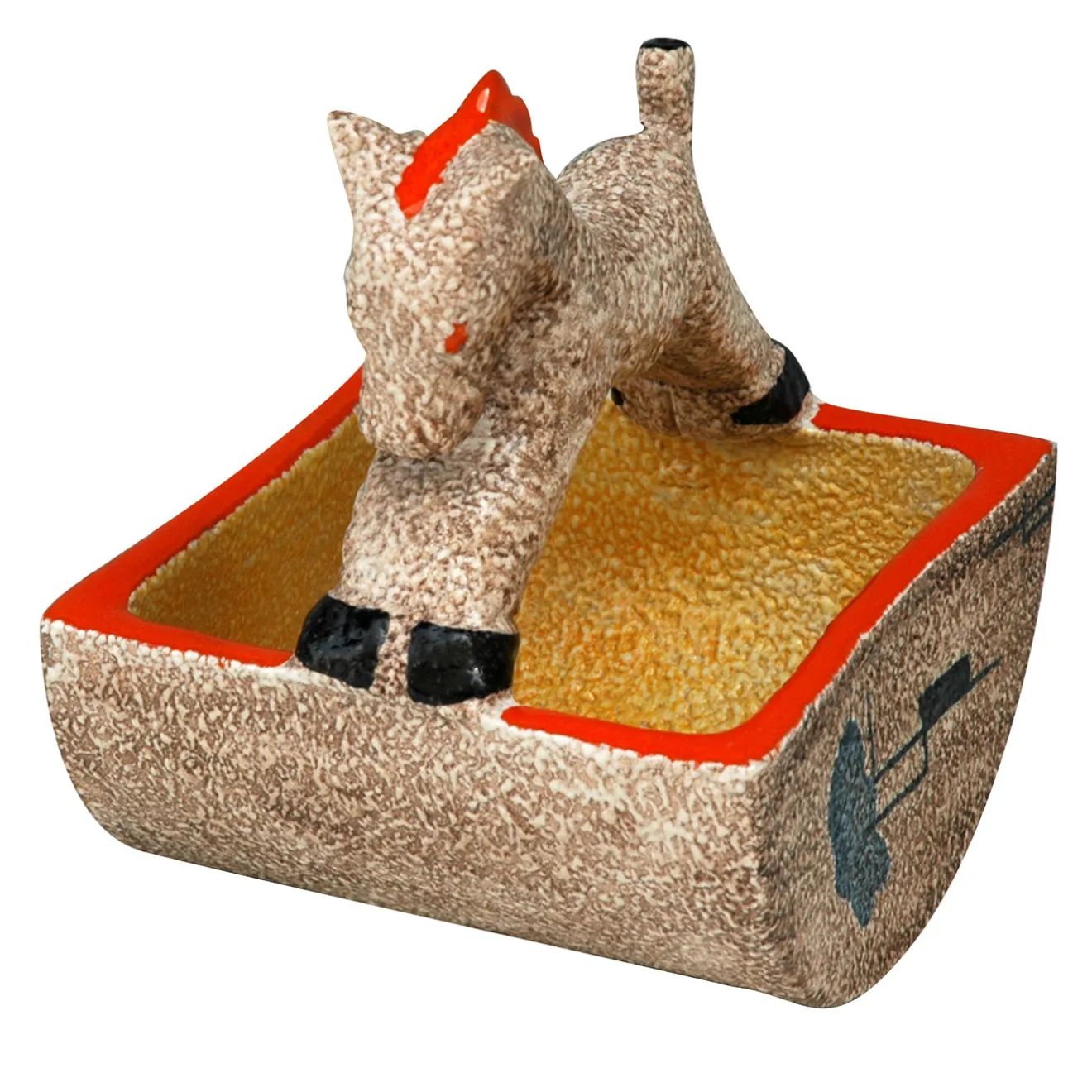 Mazzotti 1903 Oggetto Decorativo Futuristico Cestino Cavalluccio in Ceramica