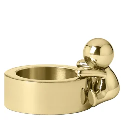 Ghidini 1961 Omini Round Tea Light in ottone lucido di Stefano Giovannoni