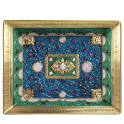 Villari Oriente Blu Verde Oro Vide Poche