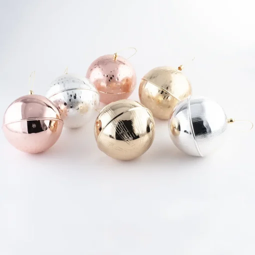 Zanetto Ornamento a forma di palla di Natale con luna d'argento - Set di 2