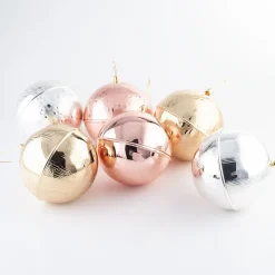 Zanetto Ornamento magico a forma di palla di Natale rosa - Set di 2