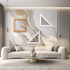 Chendù ORU Collection Decorazione murale essenziale a triangolo in bianco e nero