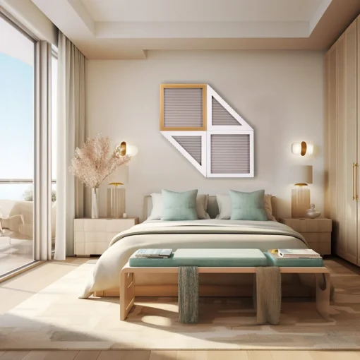 Chendù ORU Collection Decorazione murale essenziale a triangolo in bianco e nero