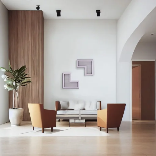 Chendù ORU Collection Essential Argento Grigio Angolo Decorazione da parete