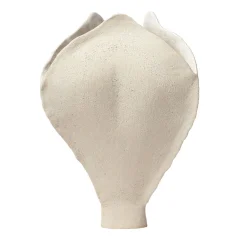 Elena Milani Ossa Iris Vaso in gres bianco smaltato