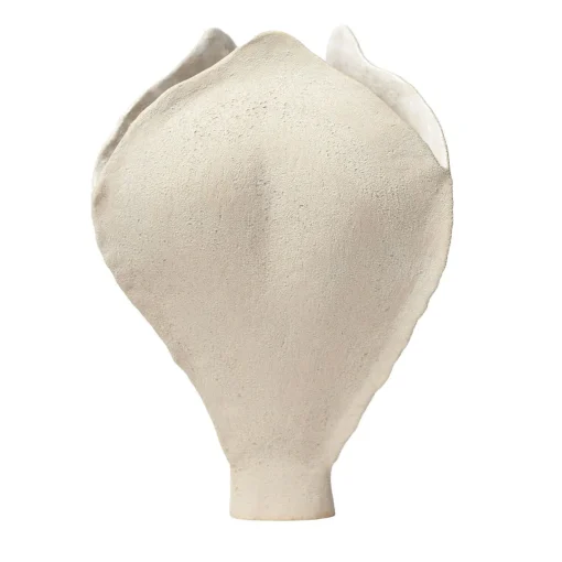 Elena Milani Ossa Iris Vaso in gres bianco smaltato