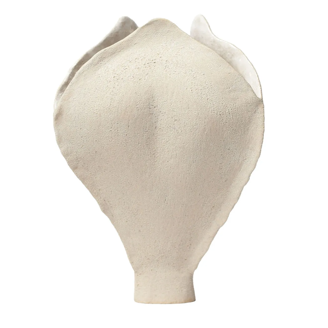 Elena Milani Ossa Iris Vaso in gres bianco smaltato