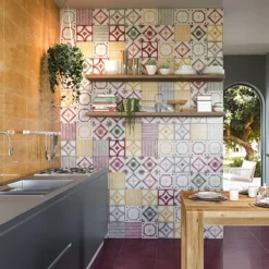 Cerasarda Ot Isuledda Menta Blue Set di 24 piastrelle quadrate