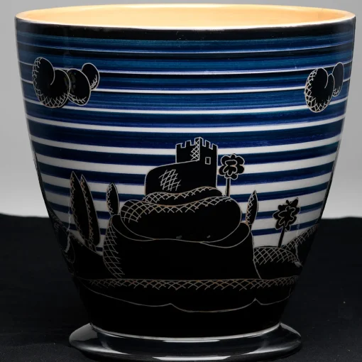 Rometti Paesaggio Umbro Vaso in ceramica fatto a mano