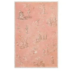 Porte Italia Pannello Bellini in Bambù Rosa con Motivo Chinoiserie