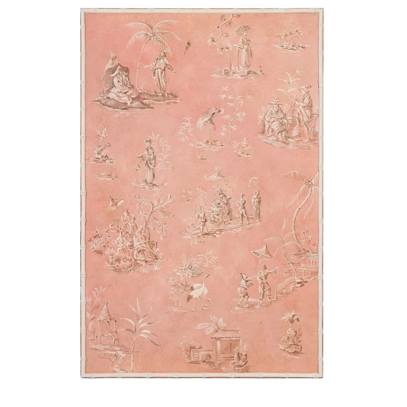 Porte Italia Pannello Bellini in Bambù Rosa con Motivo Chinoiserie