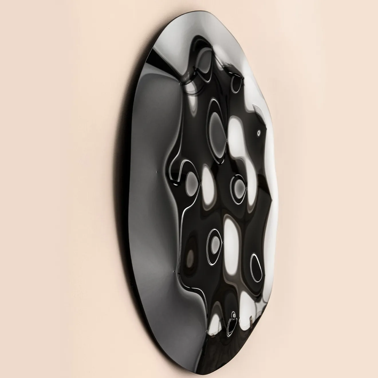 Esadesign Pannello decorativo da parete in vetro nero lucido Phantasia