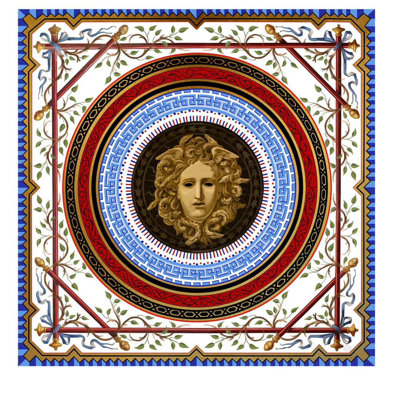 Officinarkitettura Pannello decorativo Medusa Neoclassico in oro