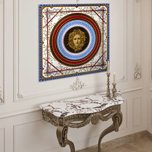Officinarkitettura Pannello decorativo Medusa Neoclassico in oro