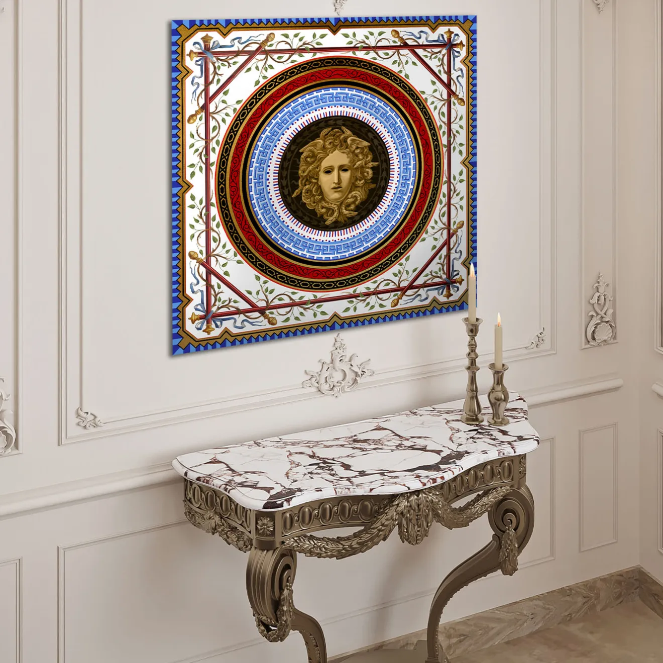 Officinarkitettura Pannello decorativo Medusa Neoclassico in oro
