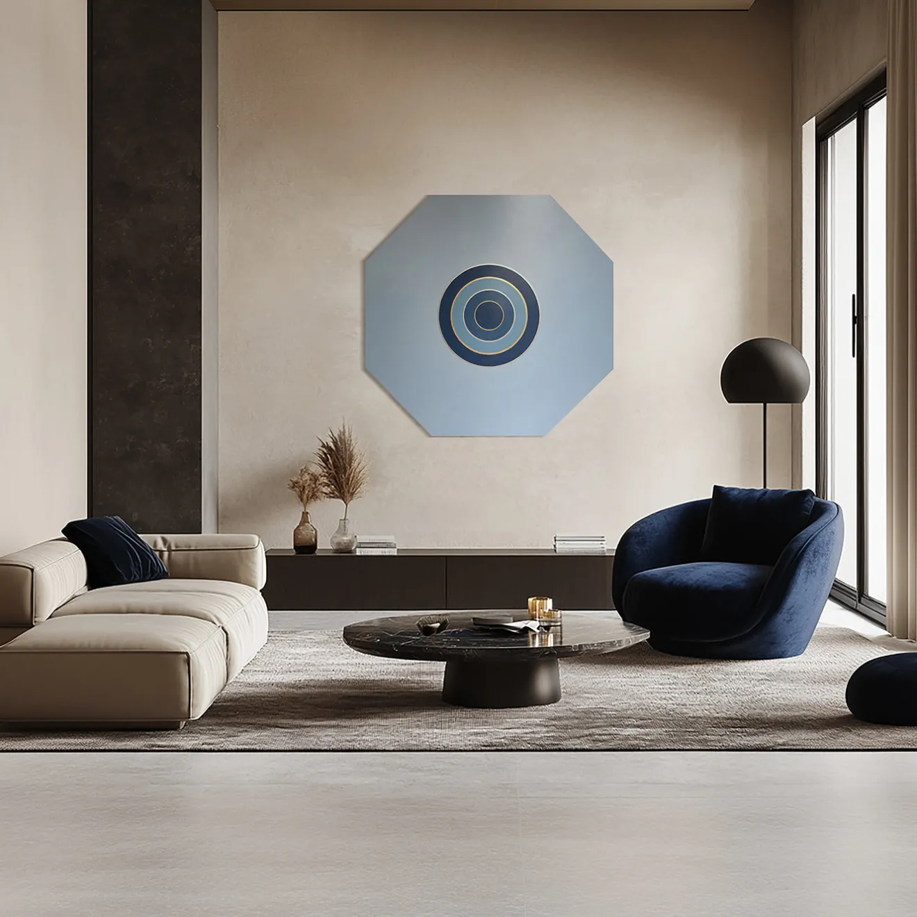 Elona Izrailova Pannello Decorativo Ottagonale Gratitude Azzurro Chiaro