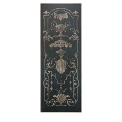 Porte Italia Pannello in legno blu con decorazioni dipinte a mano