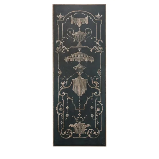 Porte Italia Pannello in legno blu con decorazioni dipinte a mano