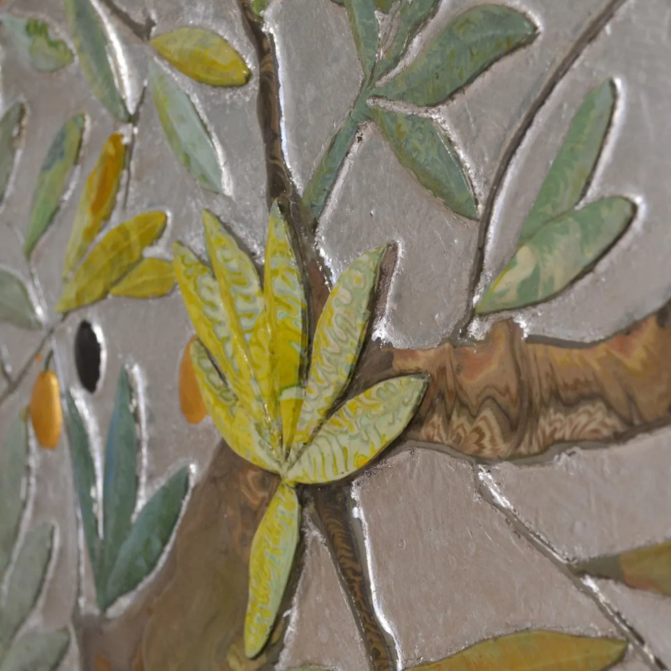 Cupioli Pannello strutturato in foglia d'argento L'Ulivo