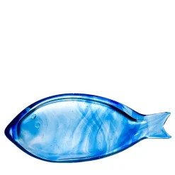 Casarialto Pesce stilizzato in vetro di Murano blu medio